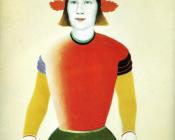 卡兹米尔 马列维奇 : Girl with Red Flagpole